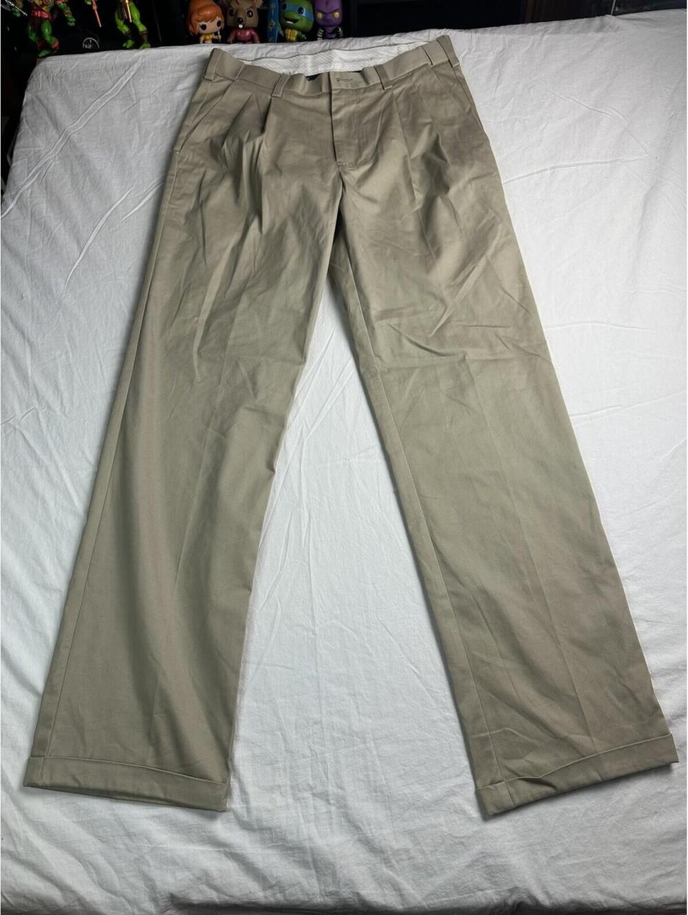 👖✨ George Classic Khaki Dress Pants Pleated Straight Leg ✨👖